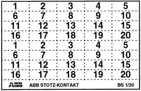 Kennzeichnungsschild BS 1/20 Kennzeichnungsschild BS 1/20