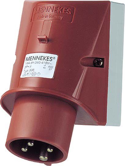 Wandgerätestecker 336 4p 16A 400V rot