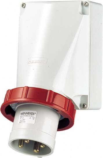 Wandgerätestecker 357 4p 63A 400V rot