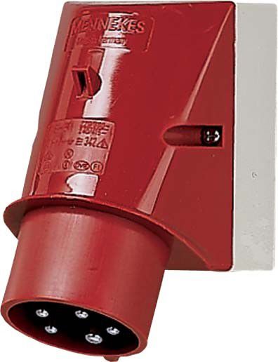 Wandgerätestecker 21497 5p 16A 400V rot