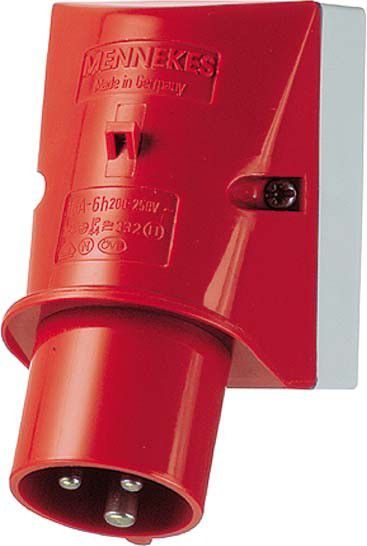 Wandgerätestecker 345 3p 32A 400V rot