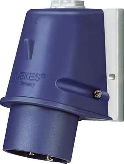 Wandgerätestecker 802 3p 32A 230V blau