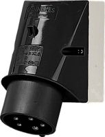 Wandgerätestecker 2386 5p 32A 500V schwarz
