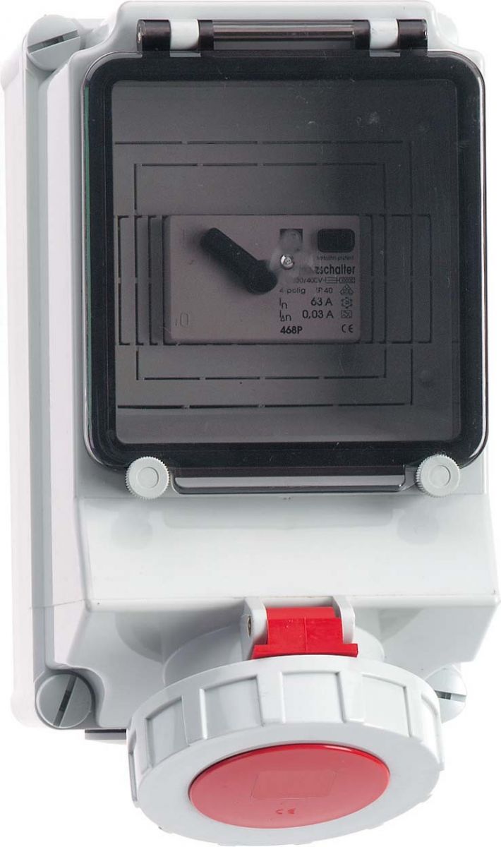 Wandsteckdose abgesichert 15080