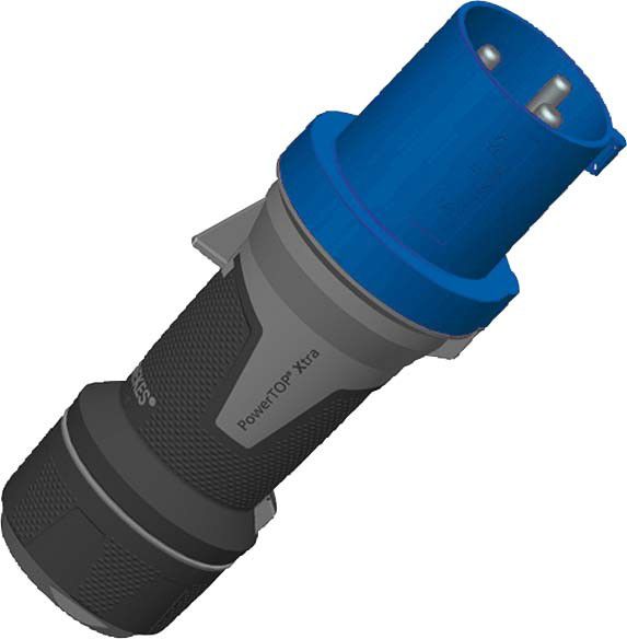 CEE Stecker PowerTOP Xtra R 13102 3p 63A 230V blau CEE Stecker PowerTOP Xtra R 13102 3p 63A 230V blau