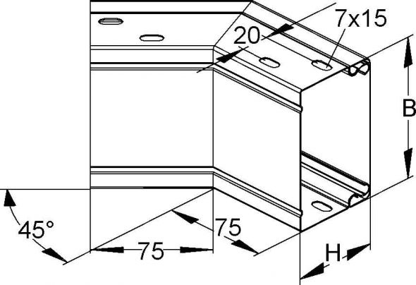 Außeneck, 45 Grad LEAB 60.200