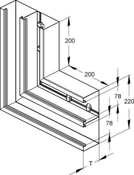 DKU-Vertikaleck DKV 220-78T100 L