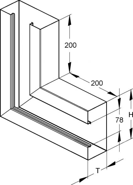 Gerätekanal-Vertikaleck GKVU 213A78T80 W