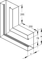 Gerätekanal-Vertikaleck GKVU 213A78T80 W