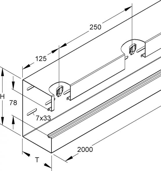 Gerätekanal-Unterteil GKU 220-78T100 W