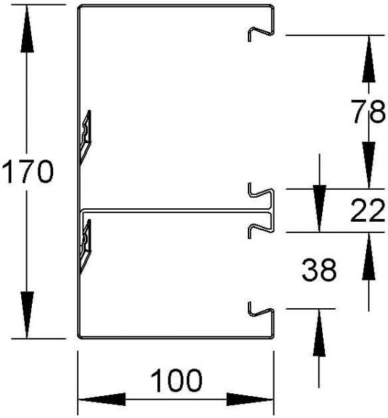 Geräteeinbaukanal DKU 170-78T100 L Geräteeinbaukanal DKU 170-78T100 L