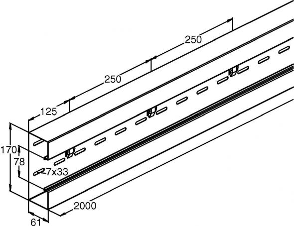 Gerätekanal-Unterteil GKU 170A78T60 W