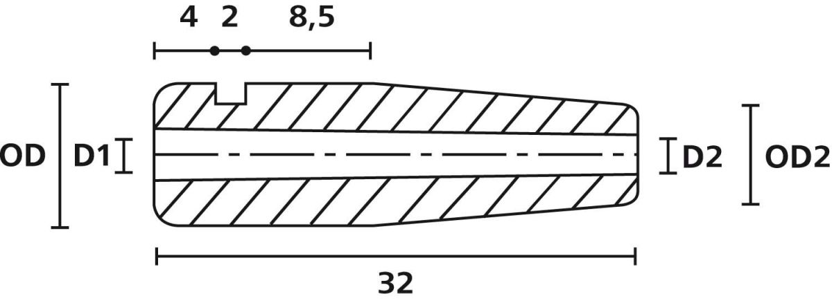 Schnurschutzformtüllen H125 PVC BK 1000