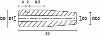 Schnurschutzformtüllen H125 PVC BK 1000