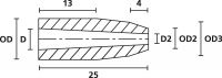Schnurschutzformtüllen H3A PVC-FR BK 2000