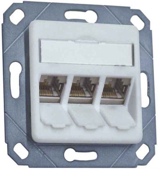Anschlussdose, Cat.6A TN E-DATmod-3Upk-rws Anschlussdose, Cat.6A TN E-DATmod-3Upk-rws