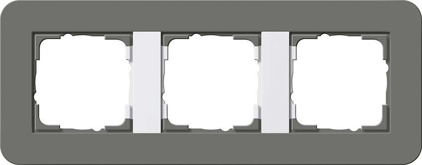 System 55 E3 3-fach Rahmen dunkelgrau 0213413