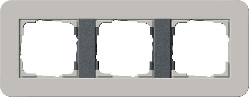 System 55 E3 3-fach Rahmen grau 0213422