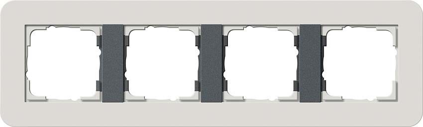 System 55 E3 4-fach Rahmen hellgrau 0214421