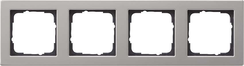 System 55 E2 4-fach Rahmen edelstahl 021433
