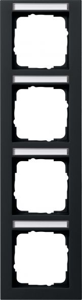 System 55 E2 4-fach Rahmen schwarz matt 111409 System 55 E2 4-fach Rahmen schwarz matt 111409