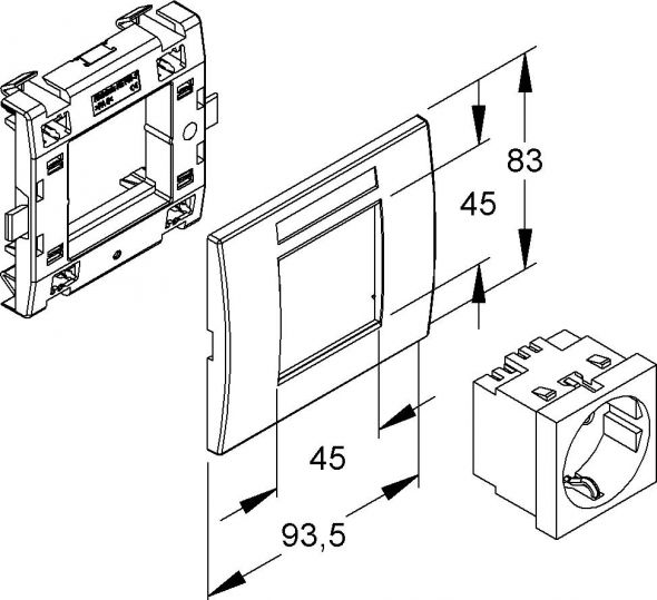 Geräteeinbausteckdose KES-1.3.3