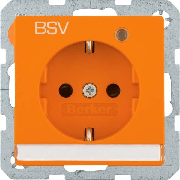 SCHUKO-Steckdose 41106024 orange samt Aufdruck BSV SCHUKO-Steckdose 41106024 orange samt Aufdruck BSV