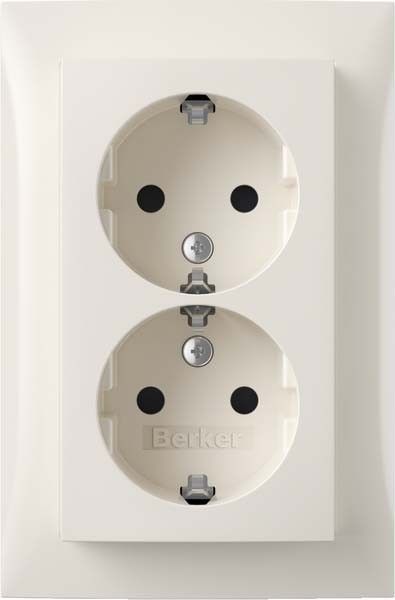 SCHUKO-Doppelsteckdose 47598989 polarweiß glänzend SCHUKO-Doppelsteckdose 47598989 polarweiß glänzend