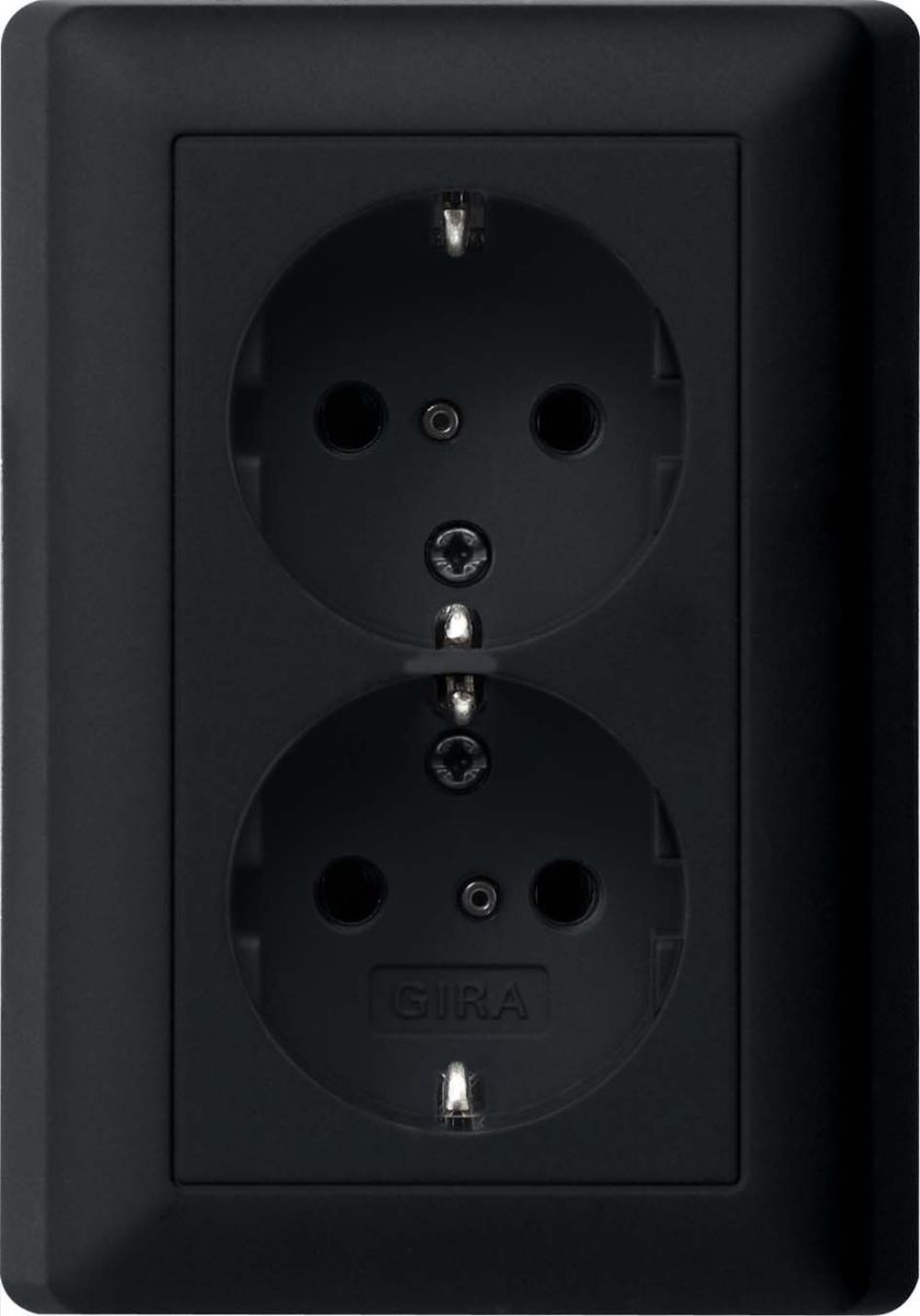 Schuko-Steckdose 2f. sw 0783005