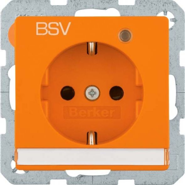 SCHUKO-Steckdose 41106024 orange samt Aufdruck BSV SCHUKO-Steckdose 41106024 orange samt Aufdruck BSV