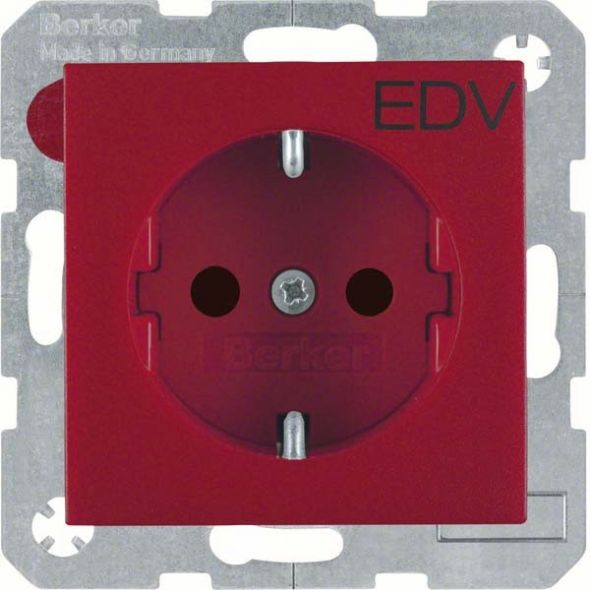 SCHUKO-Steckdose 47231922 rot matt Aufdruck EDV SCHUKO-Steckdose 47231922 rot matt Aufdruck EDV