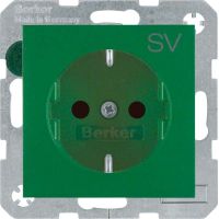 SCHUKO-Steckdose 47231903 grün matt Aufdruck SV