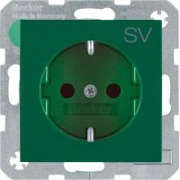 SCHUKO-Steckdose 47238903 grün glänzend Aufdruck SV