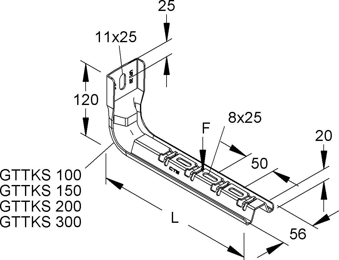 Hängestiel u. Wandausleger GTTKS 100 E4