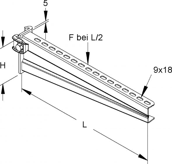 Ausleger 16B8-600-W