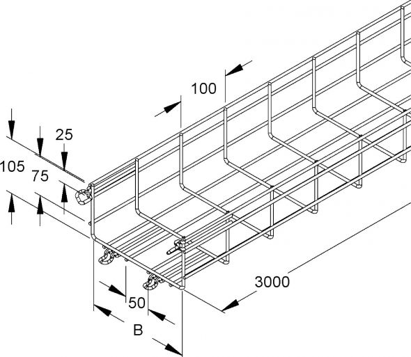 Gitterrinne MTC 105.100 V