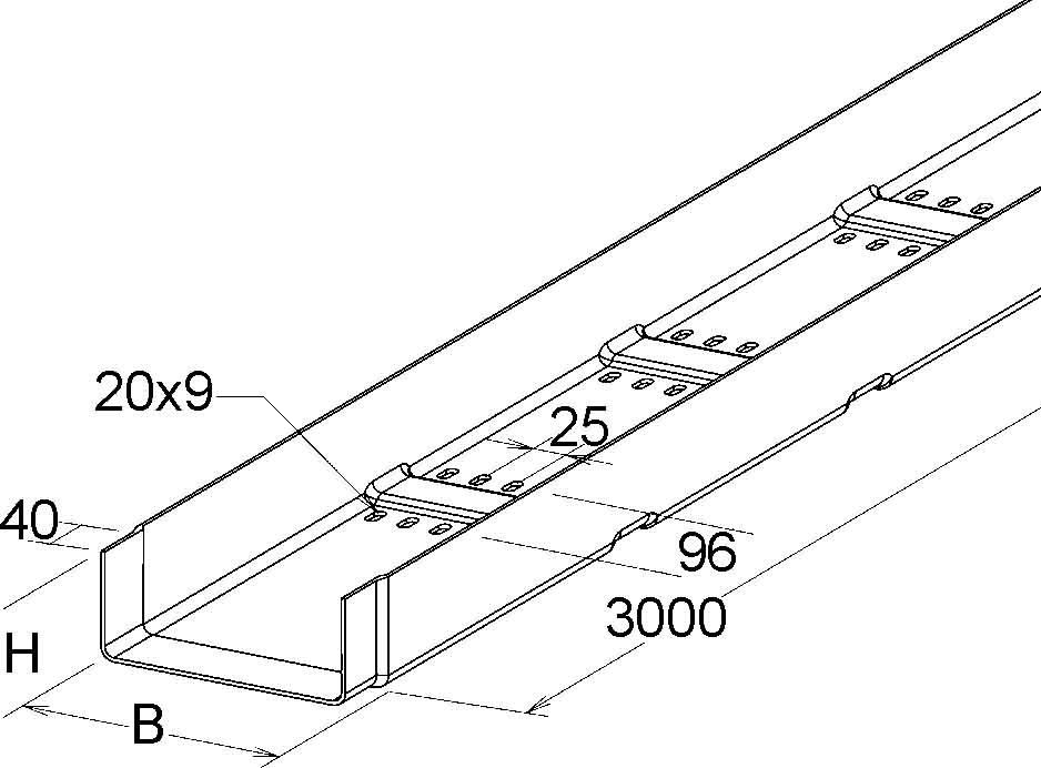 GFK-Kabelrinne KKL 50.200 GFK-Kabelrinne KKL 50.200