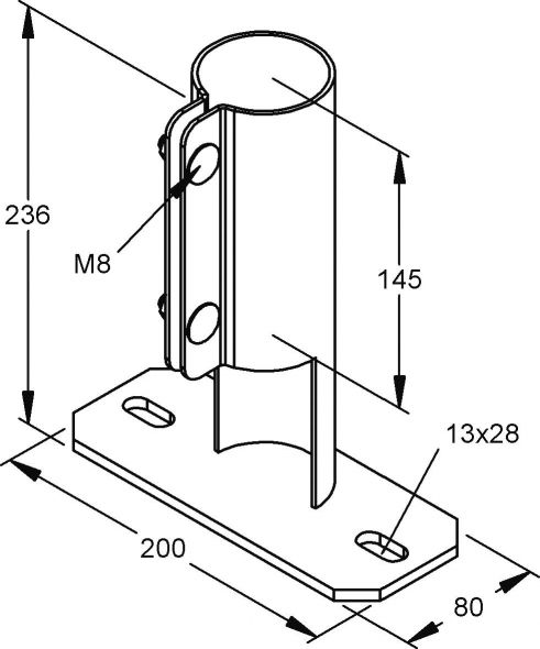 Bodenhalterung 161V8-A Bodenhalterung 161V8-A