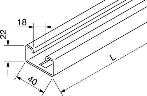 C-Profilschiene 16F2-3000-L C-Profilschiene 16F2-3000-L