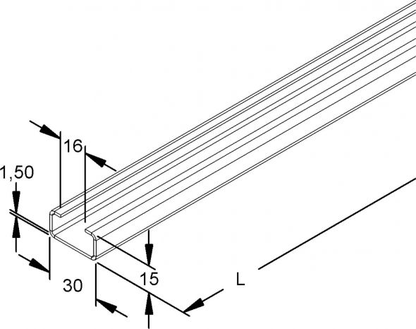 C-Profilschiene 15F2-3000-C