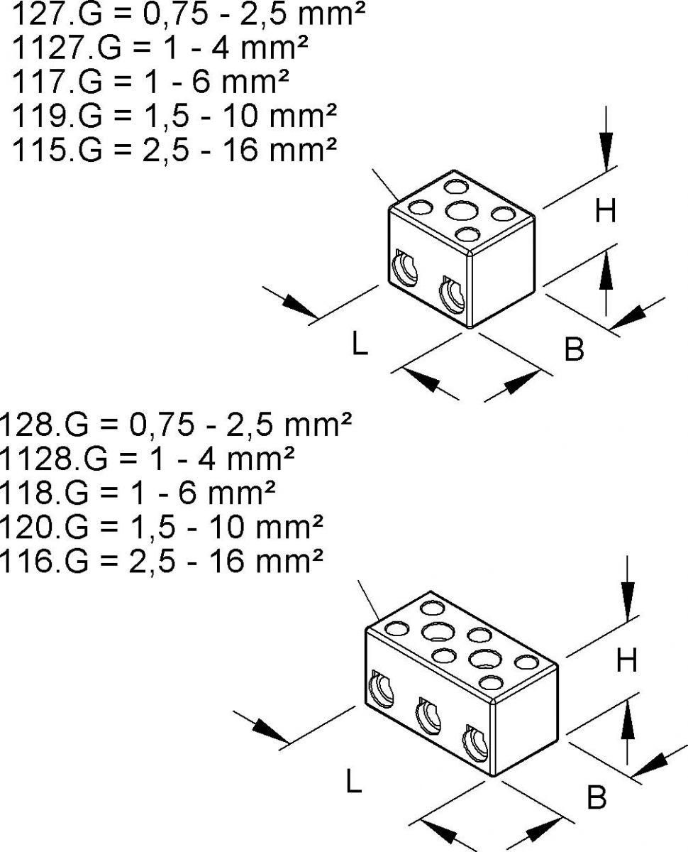 Anschlussklemme 128.G Anschlussklemme 128.G
