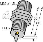 Sensor,ind.,M30x1,5 Bi15U-M30-AP6X