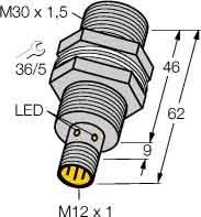 Sensor,ind.,M30x1,5 Bi15U-MT30-AP6XH1141