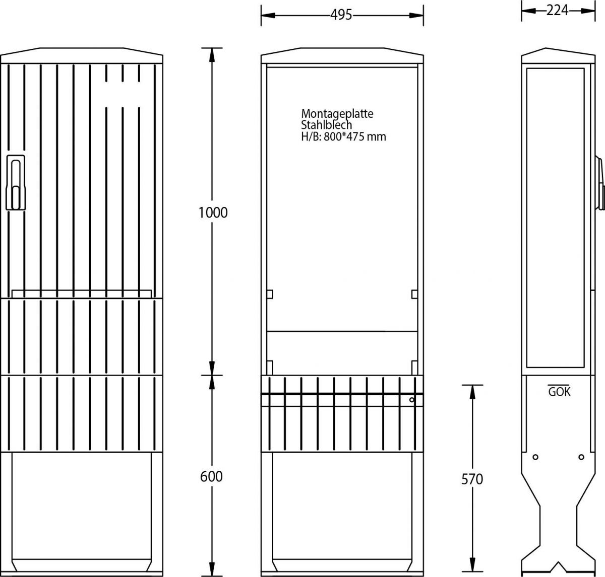 Flachschrank A070-M-1000