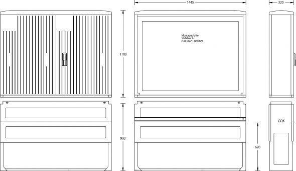 Normschrank IP44 A130-M-1100