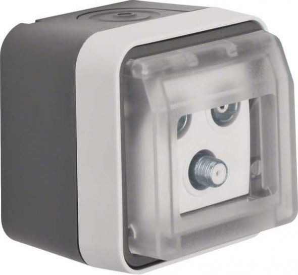 Antennen-Steckdose 12033535 grau/lichtgrau matt Antennen-Steckdose 12033535 grau/lichtgrau matt