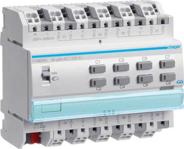 KNX Jalousieausgang 8fach TYA628C KNX Jalousieausgang 8fach TYA628C