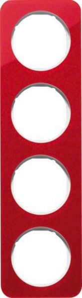 Rahmen 4-fach 10142349 rot/polarweiß glänzend