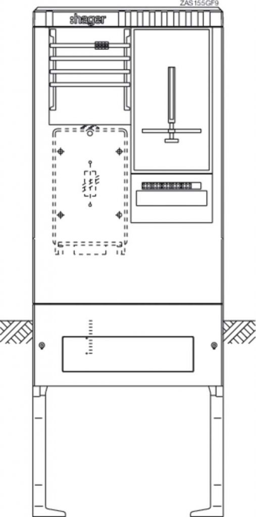 Zähleranschlusssäule ZAS155GF9  2-feldig