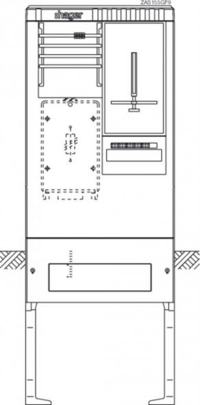 Zähleranschlusssäule ZAS155GF9  2-feldig